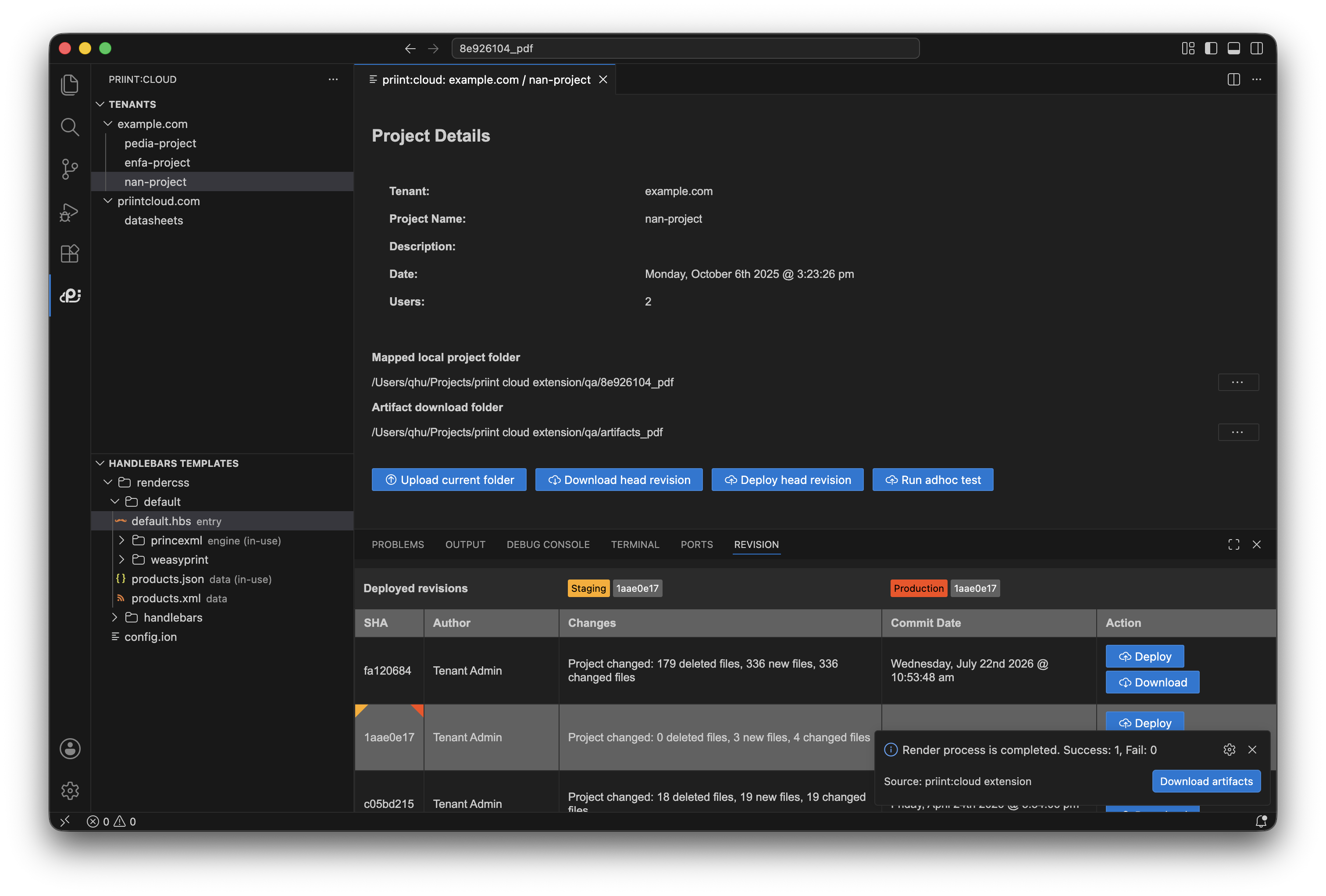 Deploy completed notification