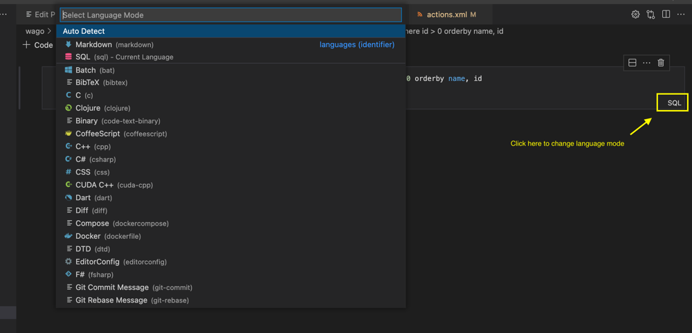 change language mode button