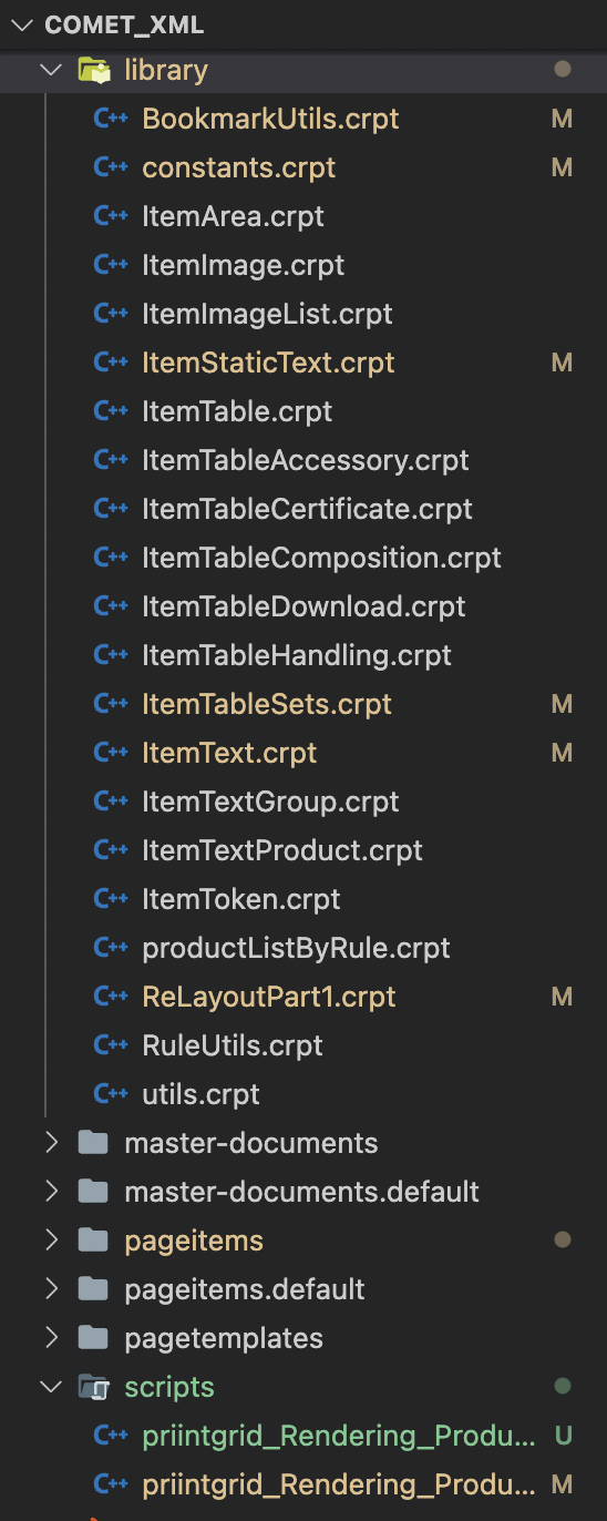 Folders' position in the project
