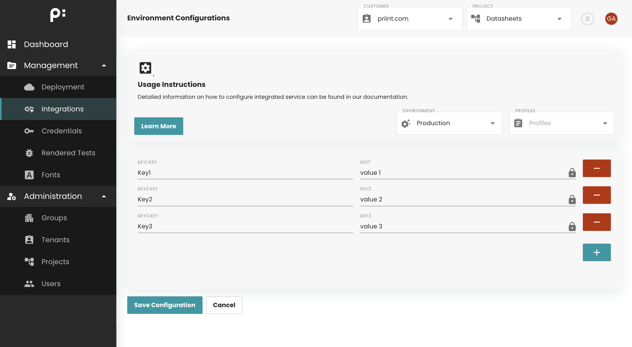Integraton home page